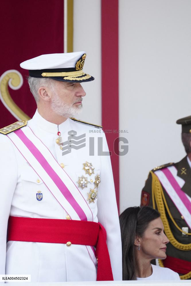 Spanish Royal Couple Attends Armed Forces Day - Spain