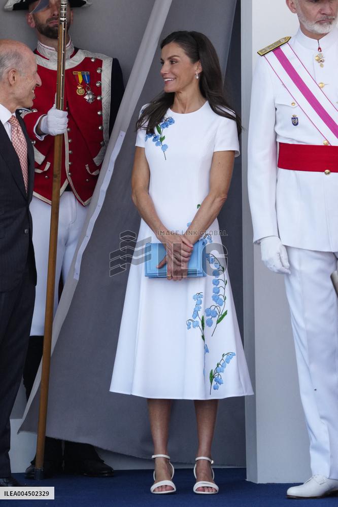 Spanish Royal Couple Attends Armed Forces Day - Spain