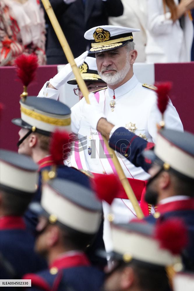 Spanish Royal Couple Attends Armed Forces Day - Spain