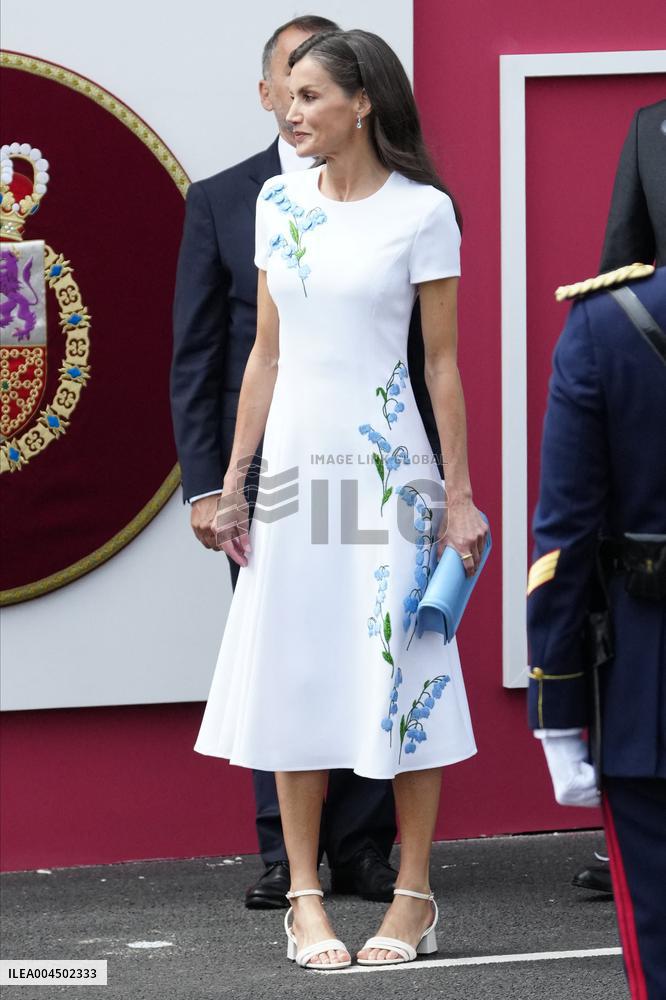 Spanish Royal Couple Attends Armed Forces Day - Spain