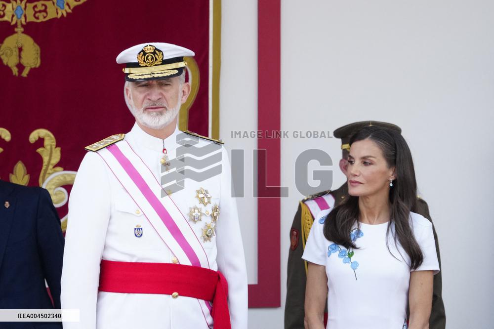 Spanish Royal Couple Attends Armed Forces Day - Spain
