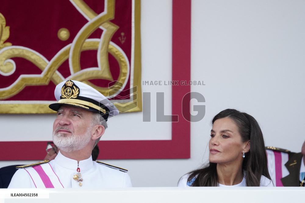 Spanish Royal Couple Attends Armed Forces Day - Spain