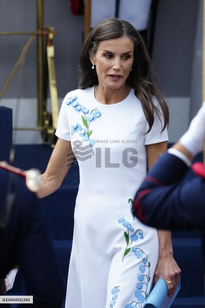 Spanish Royal Couple Attends Armed Forces Day - Spain
