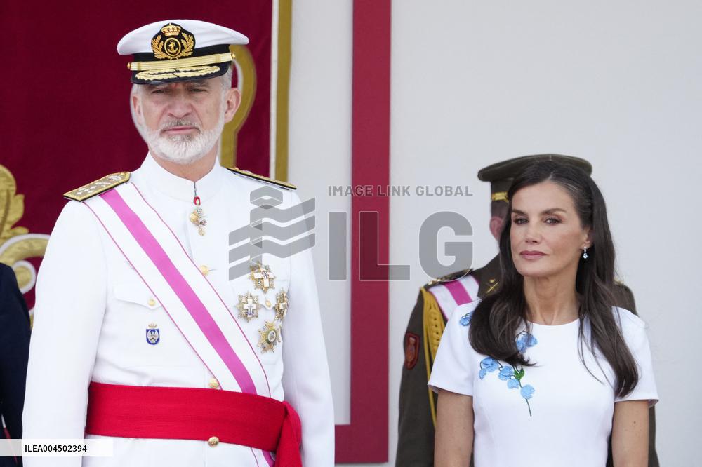 Spanish Royal Couple Attends Armed Forces Day - Spain