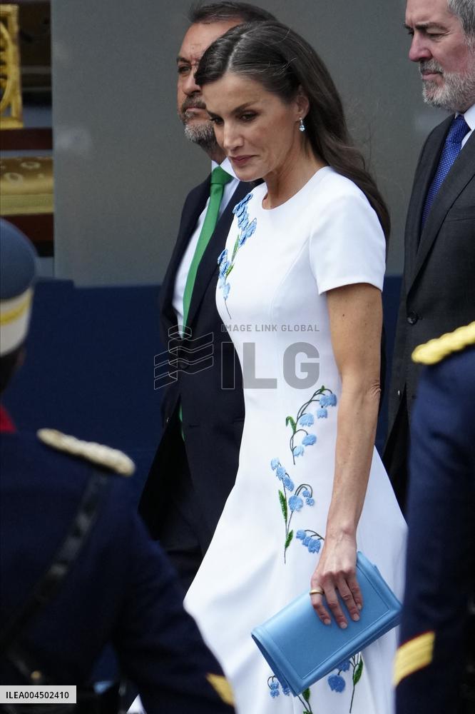 Spanish Royal Couple Attends Armed Forces Day - Spain