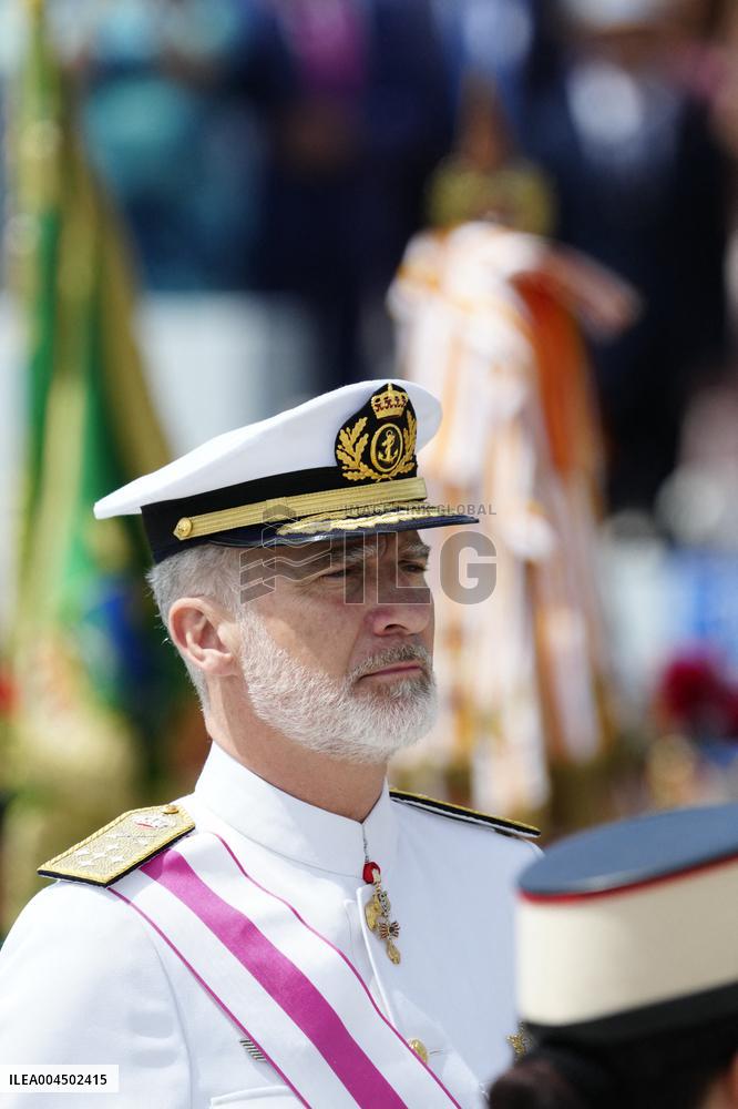 Spanish Royal Couple Attends Armed Forces Day - Spain