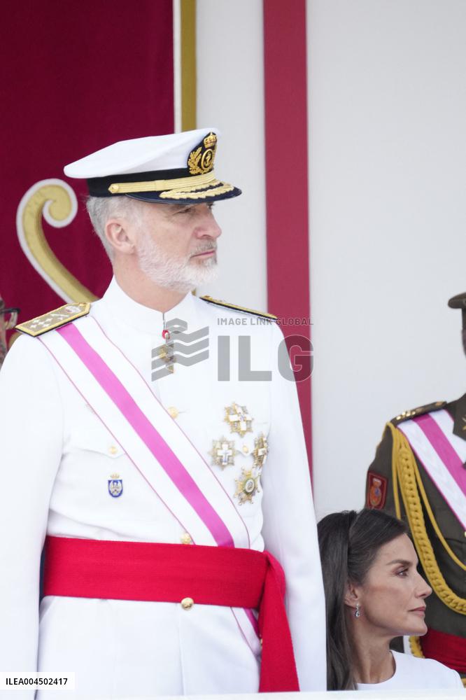 Spanish Royal Couple Attends Armed Forces Day - Spain