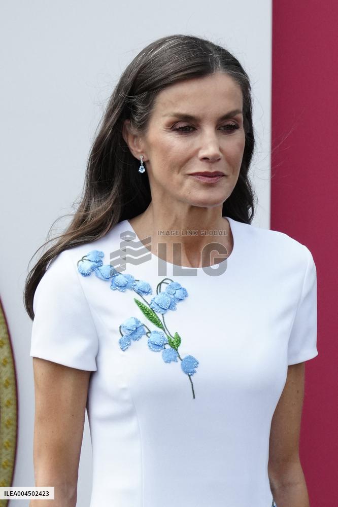 Spanish Royal Couple Attends Armed Forces Day - Spain