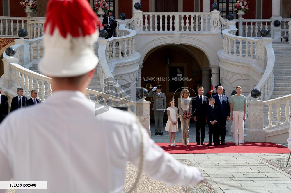 NO TABLOIDS -  President Macron Visiting Monaco