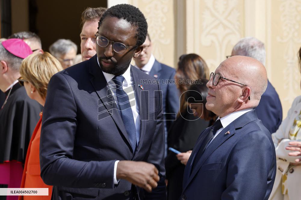 NO TABLOIDS -  President Macron Visiting Monaco