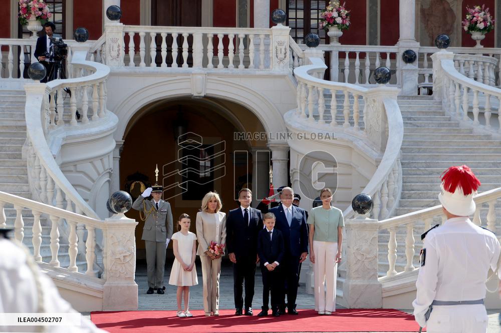 NO TABLOIDS - President Macron Visiting Monaco
