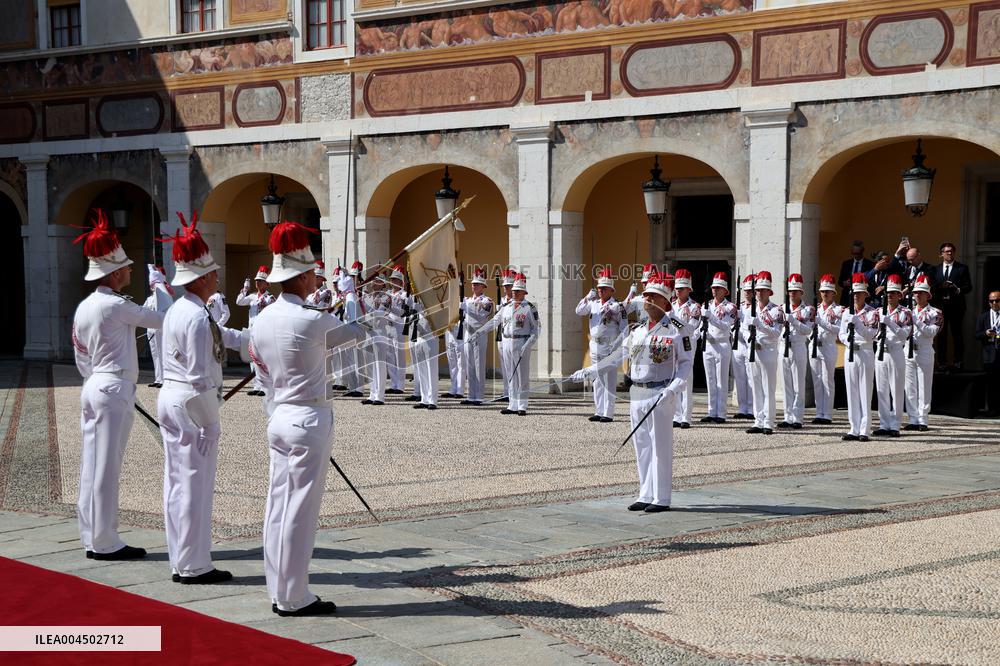 NO TABLOIDS -  President Macron Visiting Monaco