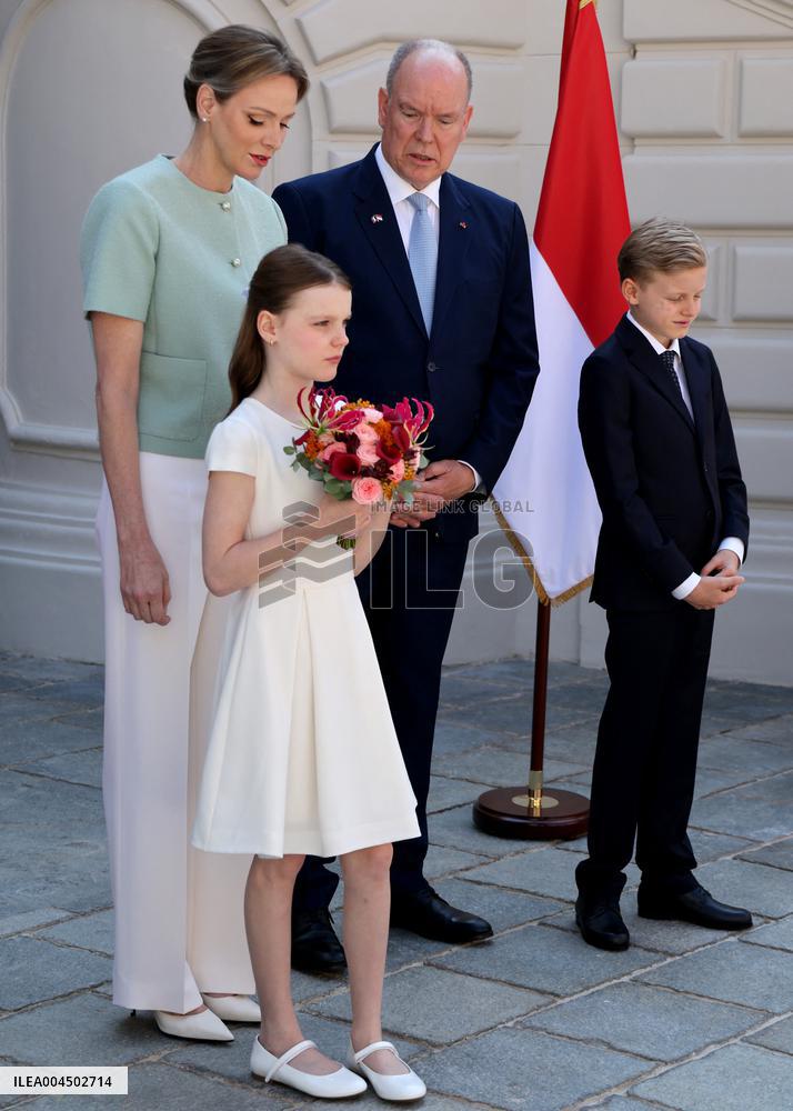 NO TABLOIDS -  President Macron Visiting Monaco