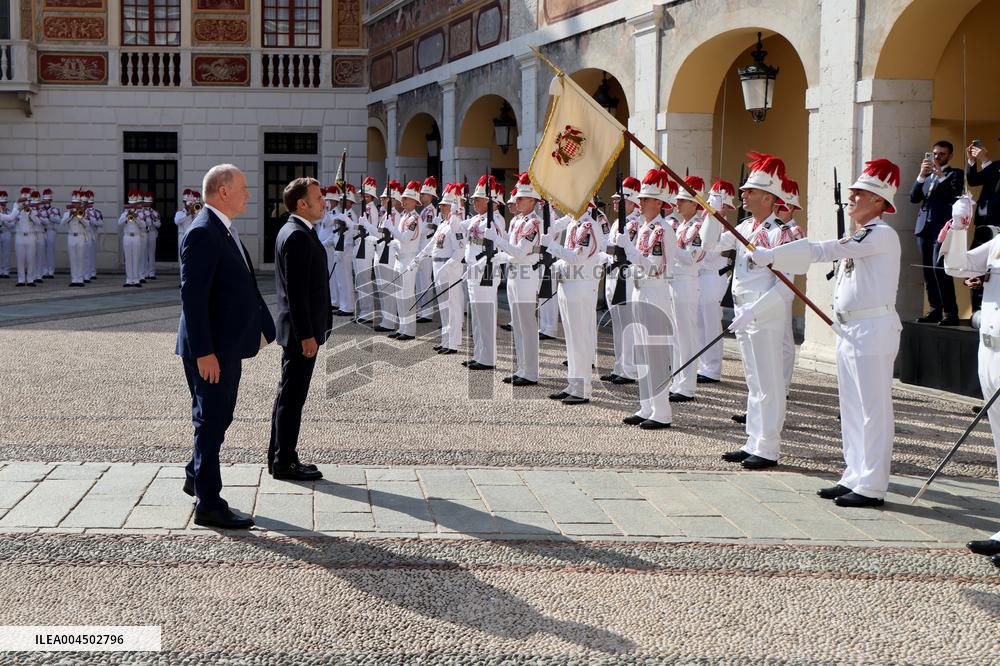 NO TABLOIDS - President Macron Visiting Monaco