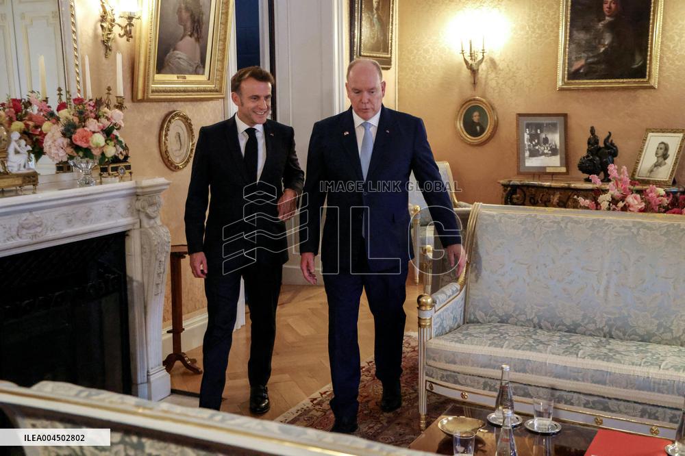 NO TABLOIDS - President Macron Visiting Monaco