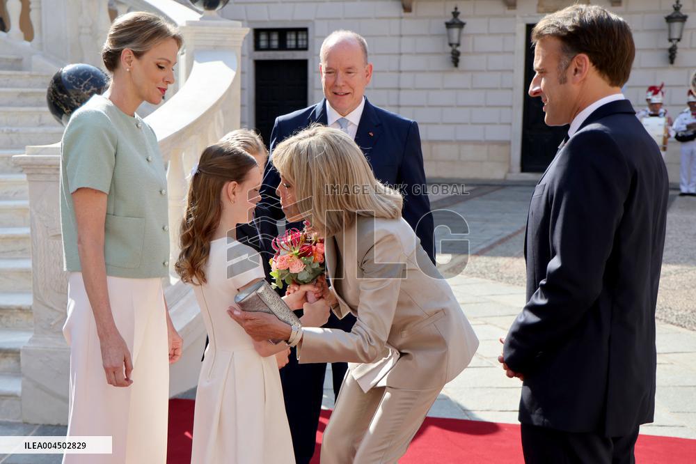 NO TABLOIDS - President Macron Visiting Monaco
