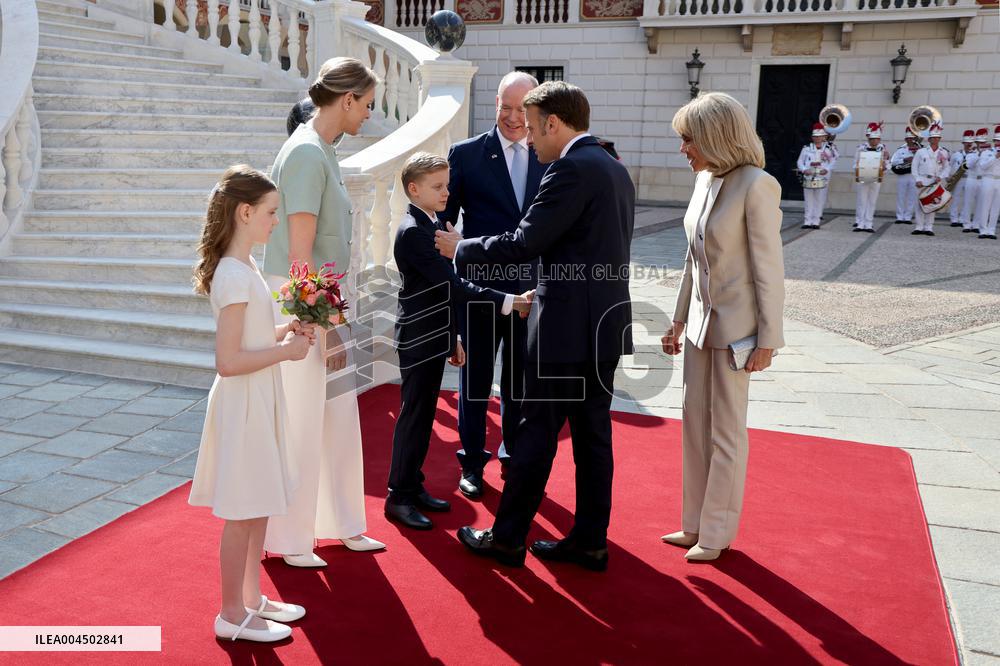 NO TABLOIDS - President Macron Visiting Monaco