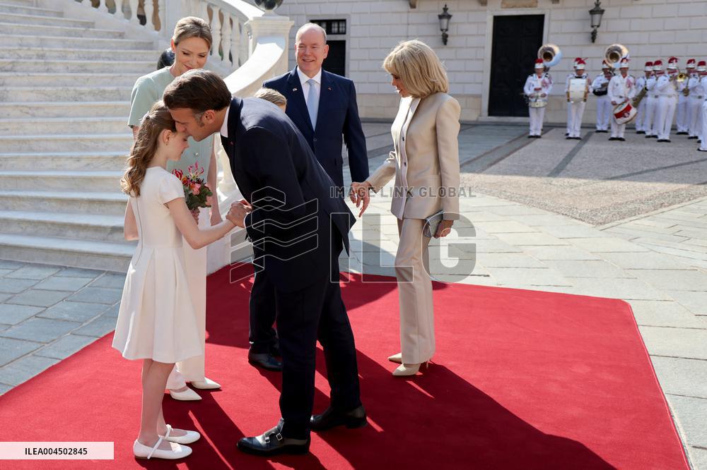 NO TABLOIDS - President Macron Visiting Monaco