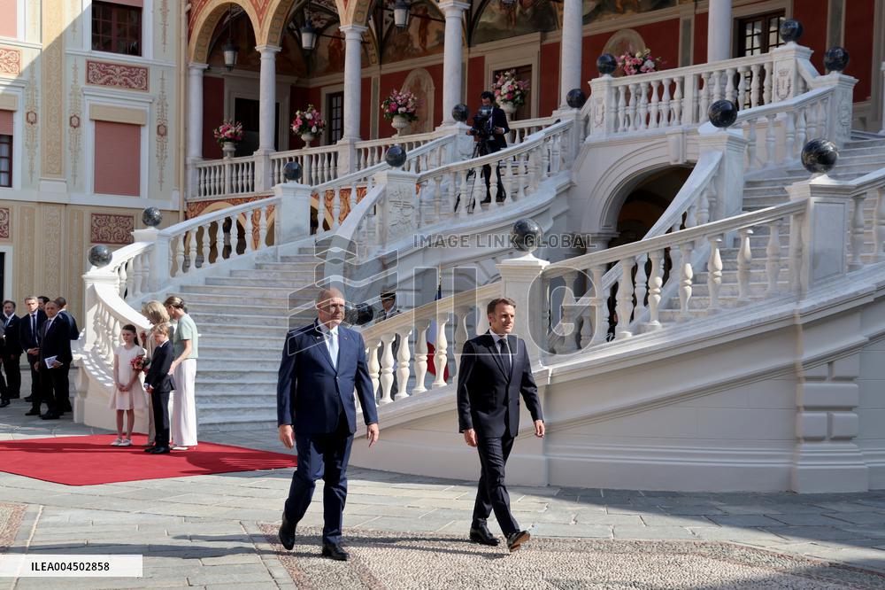 NO TABLOIDS - President Macron Visiting Monaco