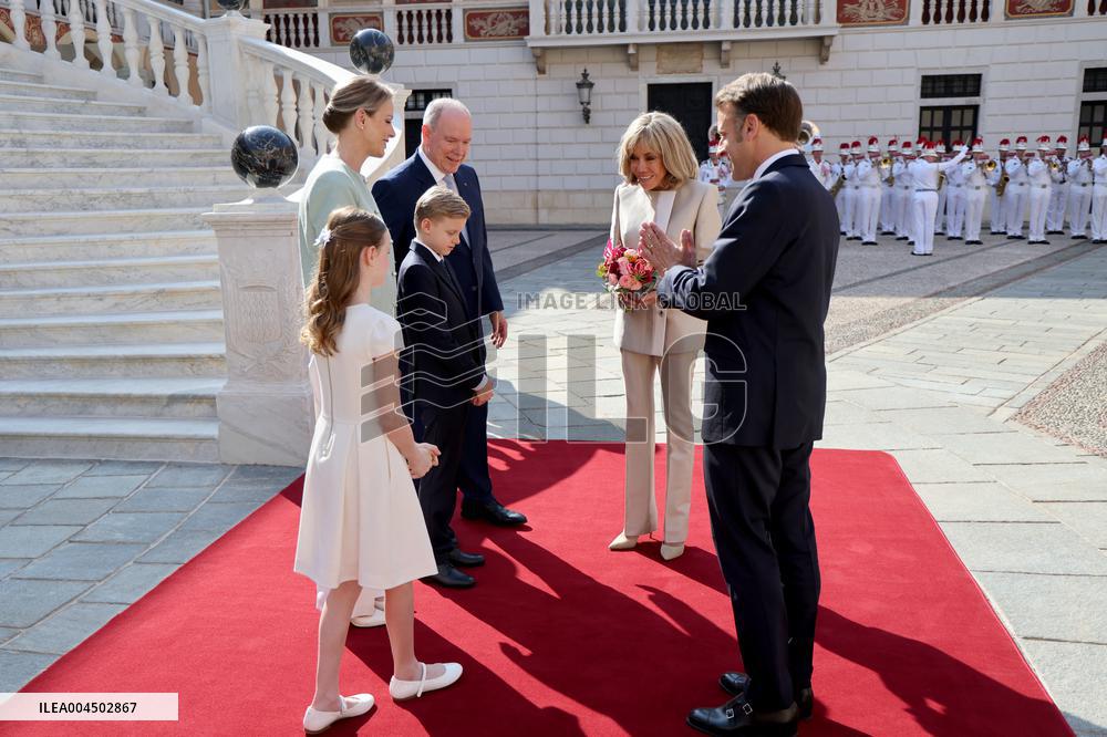 NO TABLOIDS - President Macron Visiting Monaco