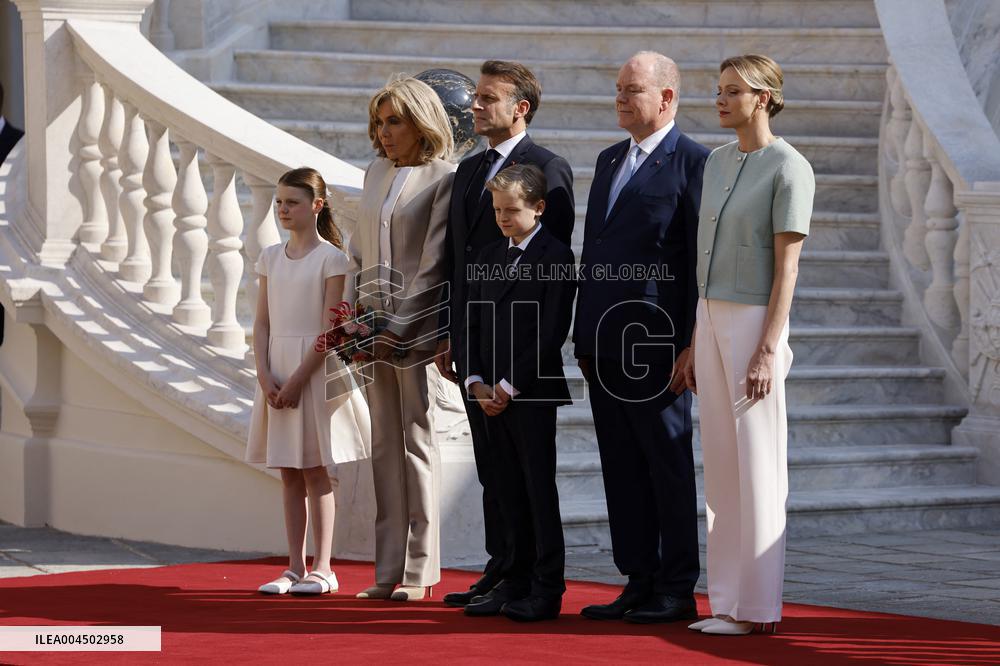 NO TABLOIDS - President Macron Visiting Monaco