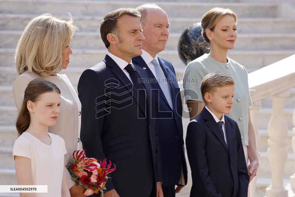 NO TABLOIDS - President Macron Visiting Monaco