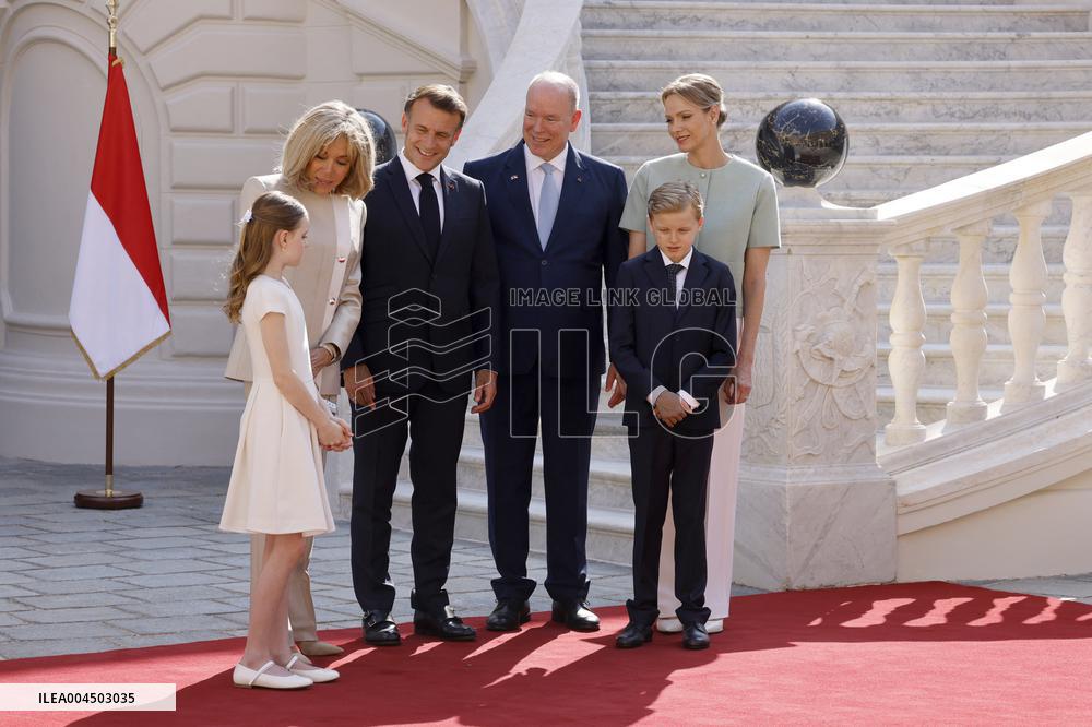 NO TABLOIDS - President Macron Visiting Monaco