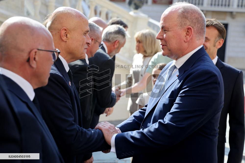 NO TABLOIDS - President Macron Visiting Monaco