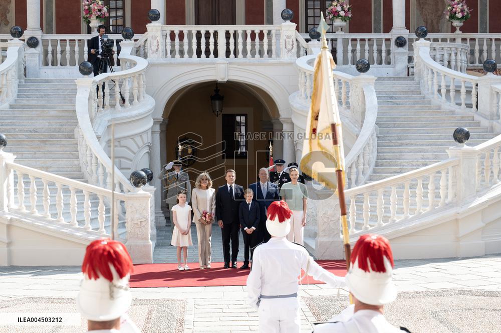 French President Macron visits Monaco