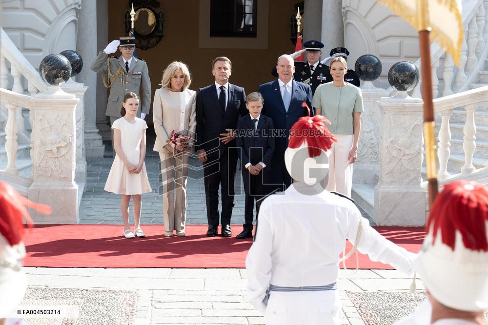 French President Macron visits Monaco