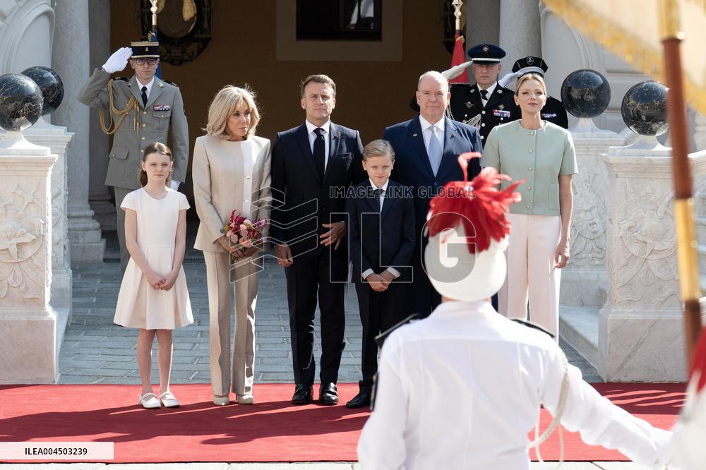 French President Macron visits Monaco