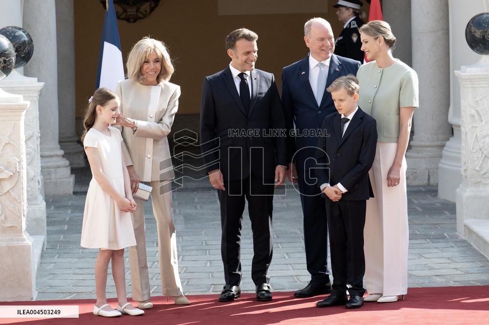French President Macron visits Monaco