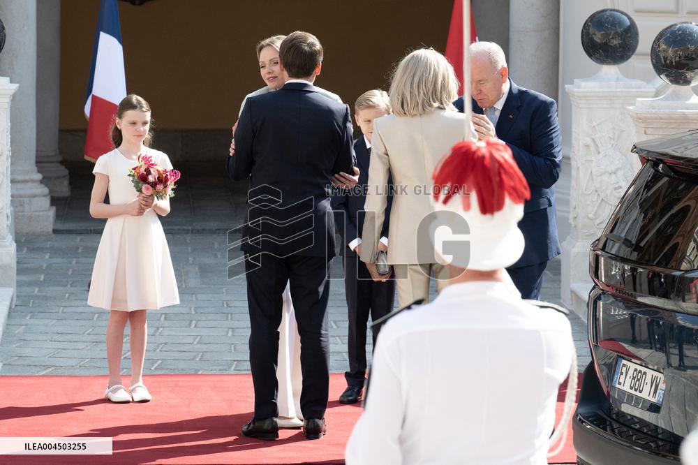 French President Macron visits Monaco