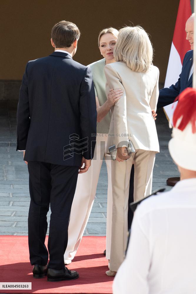 French President Macron visits Monaco