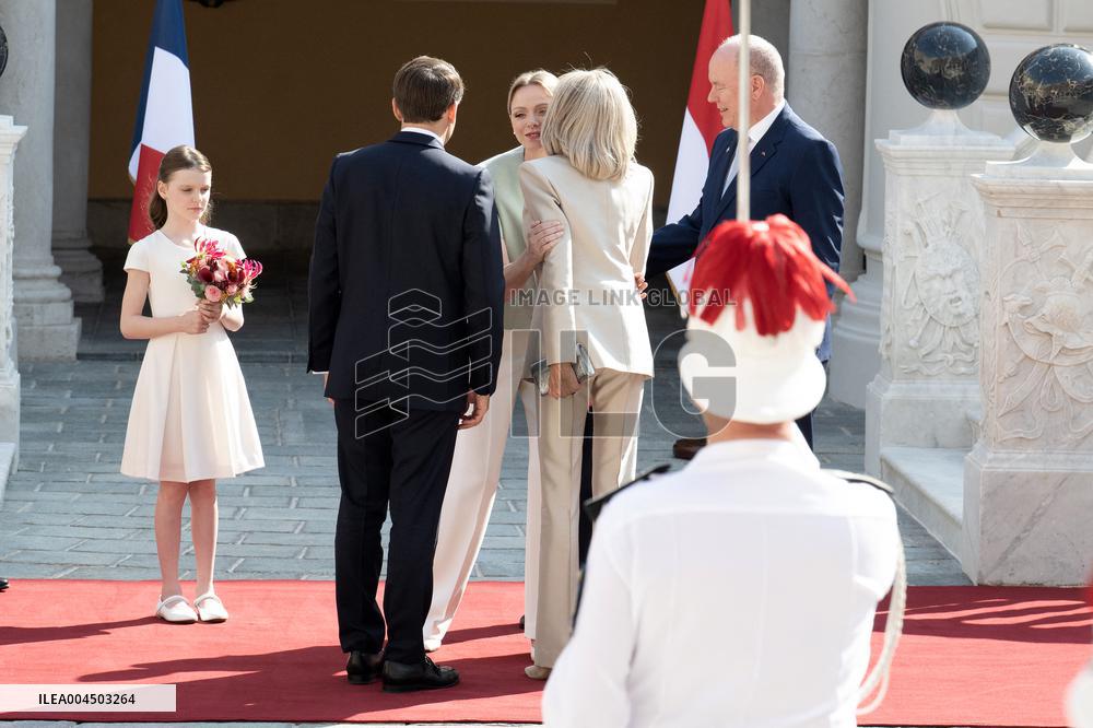 French President Macron visits Monaco
