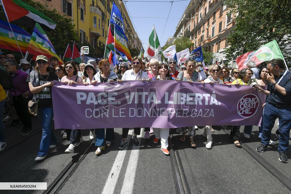 National Demonstration For Gaza in Italy - Rome
