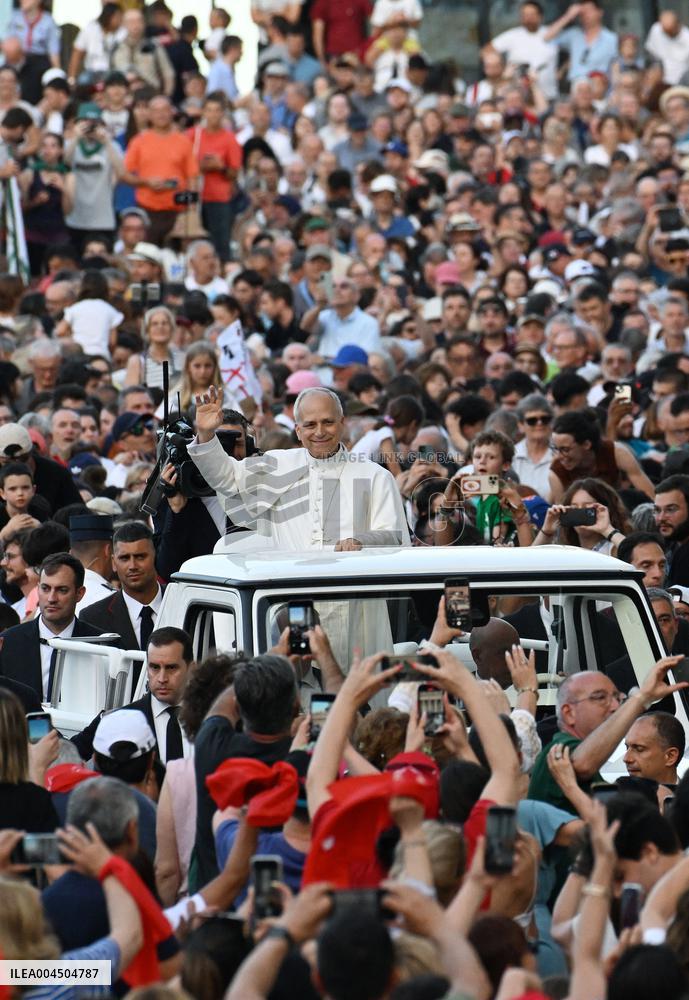 Pope Leo XIV Leads A Pentecost Vigil Prayer - Vatican