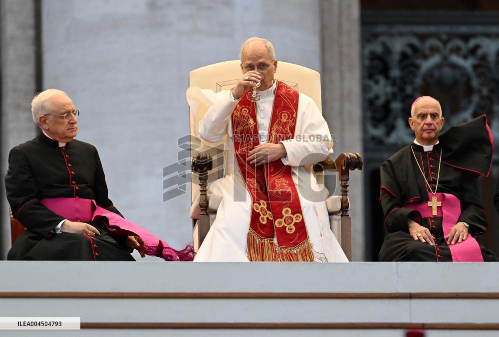 Pope Leo XIV Leads A Pentecost Vigil Prayer - Vatican