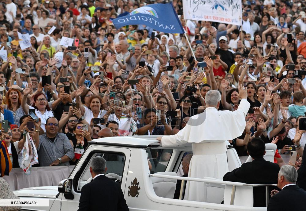 Pope Leo XIV Leads A Pentecost Vigil Prayer - Vatican