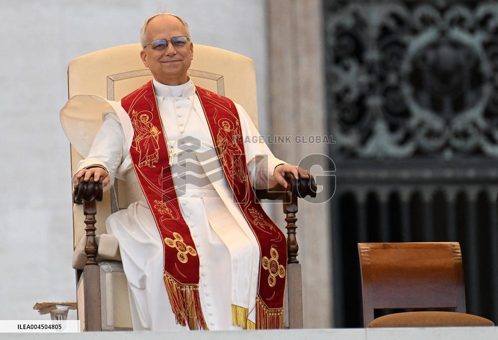 Pope Leo XIV Leads A Pentecost Vigil Prayer - Vatican