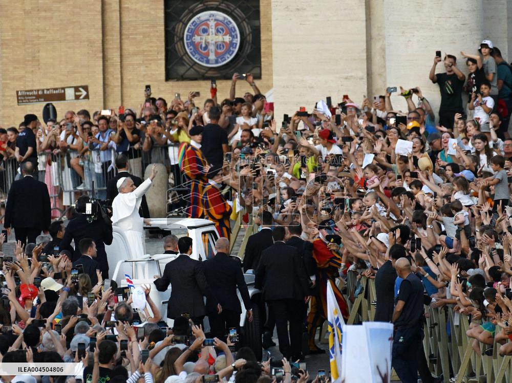 Pope Leo XIV Leads A Pentecost Vigil Prayer - Vatican