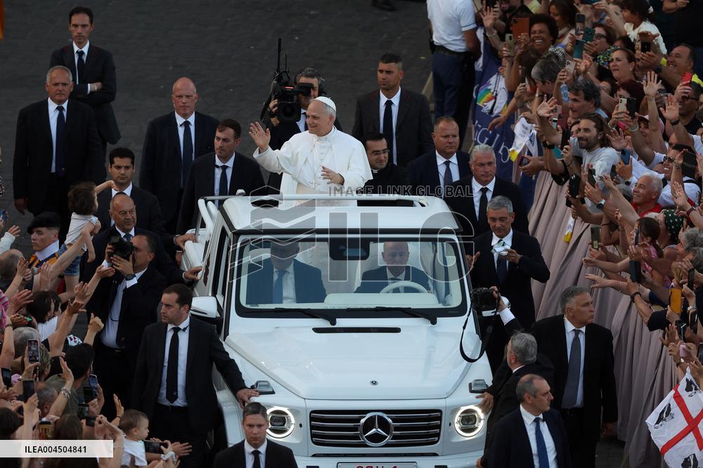 Pope Leo XIV Leads A Pentecost Vigil Prayer - Vatican