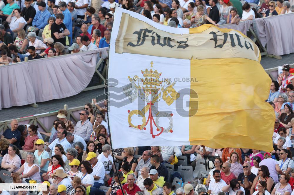 Pope Leo XIV Leads A Pentecost Vigil Prayer - Vatican