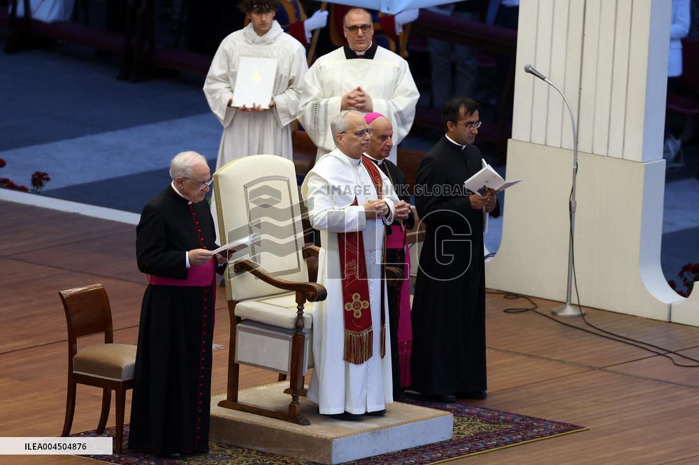 Pope Leo XIV Leads A Pentecost Vigil Prayer - Vatican