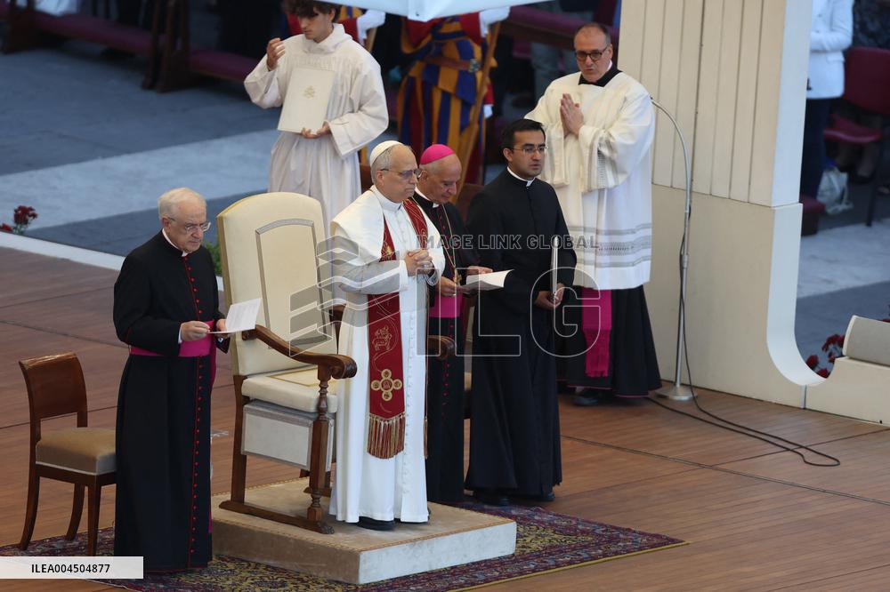 Pope Leo XIV Leads A Pentecost Vigil Prayer - Vatican