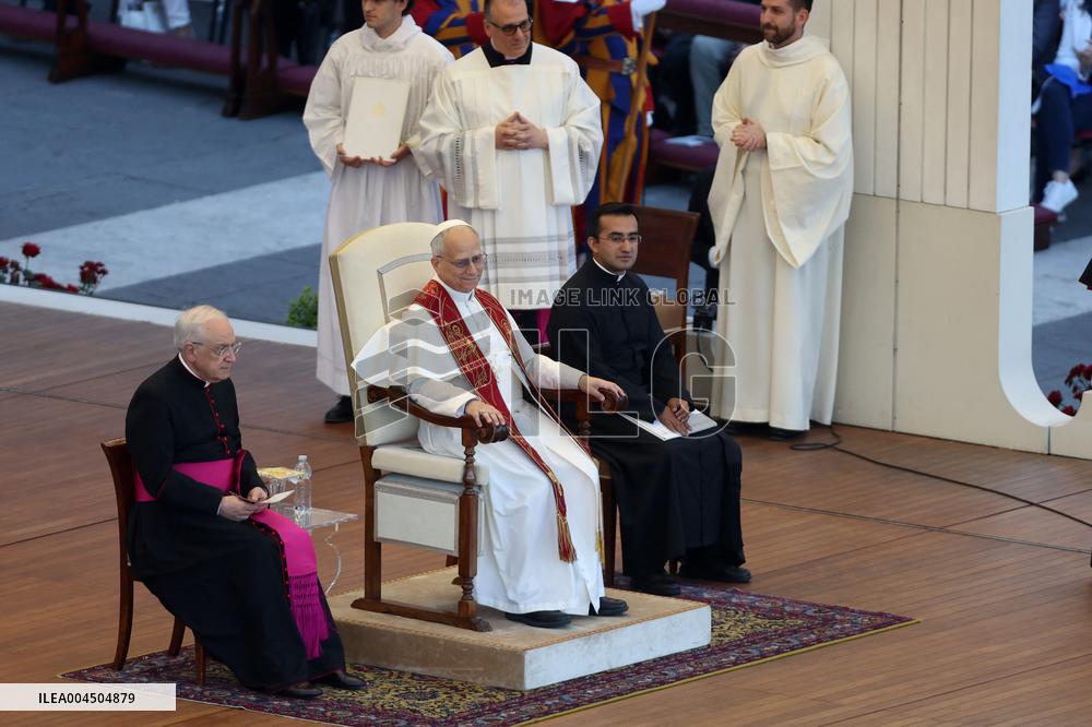 Pope Leo XIV Leads A Pentecost Vigil Prayer - Vatican