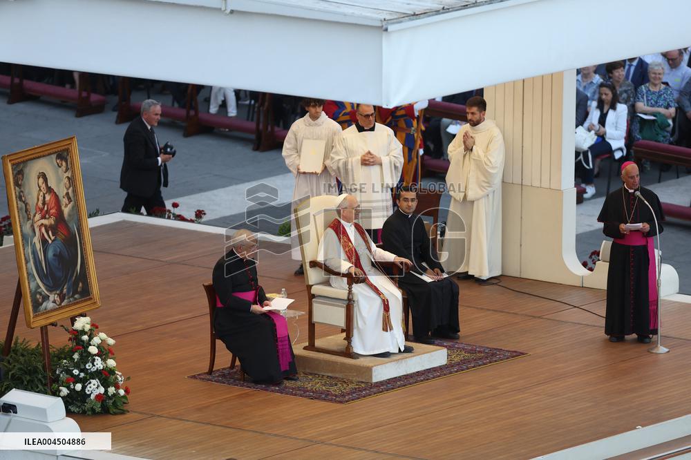 Pope Leo XIV Leads A Pentecost Vigil Prayer - Vatican