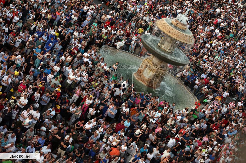Pope Leo XIV Leads A Pentecost Vigil Prayer - Vatican