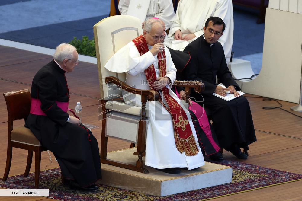 Pope Leo XIV Leads A Pentecost Vigil Prayer - Vatican