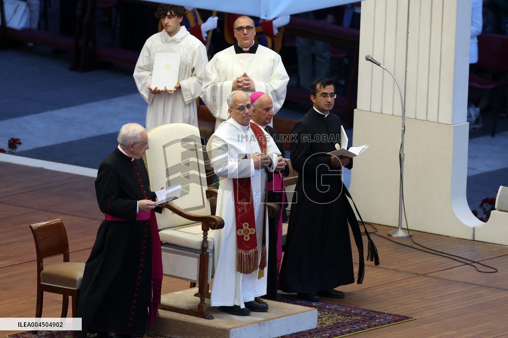 Pope Leo XIV Leads A Pentecost Vigil Prayer - Vatican